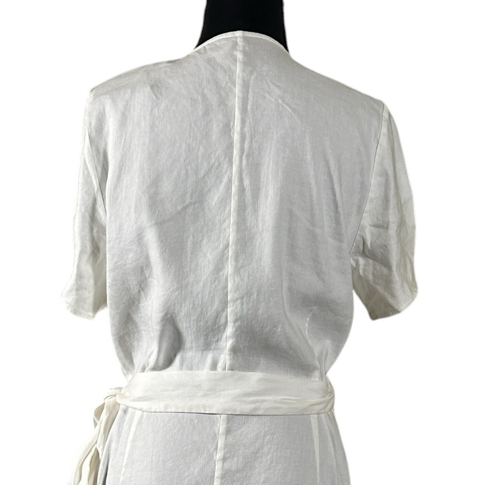 NWT Alp N Rock Thalia Wrap Linen Blend Dress White Size M - Picture 7 of 12
